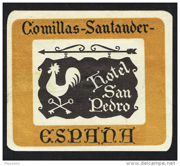 Hotel Comillas Santander SPAIN - Vintage Luggage Label - 10*8 Cm - Hotel Labels