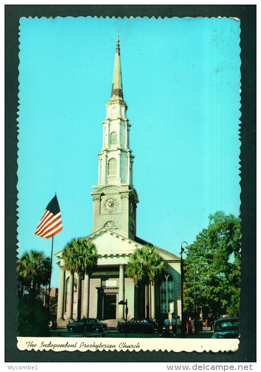 USA  -  Savanna  The Independent Presbyterian Church  Used Postcard Mailed To The UK  As Scans - Savannah