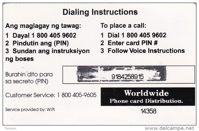 Philippines, BARKADA, $10, Filipinos Leading Phonecard, 2 Scans. - Philippines