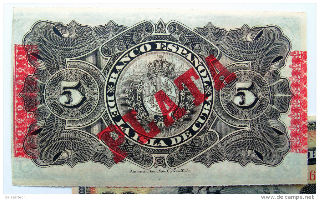 5 Pesos Fuertes, Mayo 15, 1896, Del "Banco Español De La Isla De Cuba" Era Colonial, AUNC. - Cuba