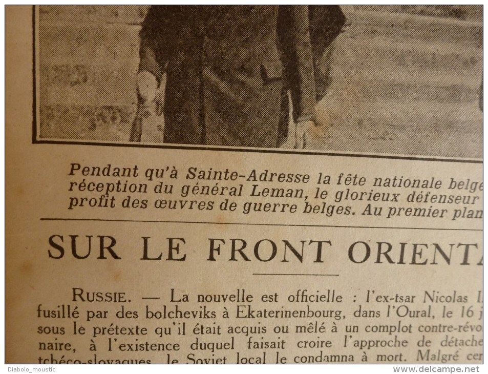 1918 LPDF:Chien de guerre-infirmier-éclaireur-etc;Crise alimentaire;Nos CANONS;Longpont;Les belges;Manger du pingouin.