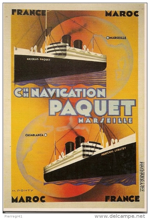 CPA-1992-MEMOIRE D Un MUR-PAQUEBOTS-MARECHAL LYAUTEY-NICOLAS PAQUET-CIE PAQUET-COPIE AFFICHE--TBE - Paquebots