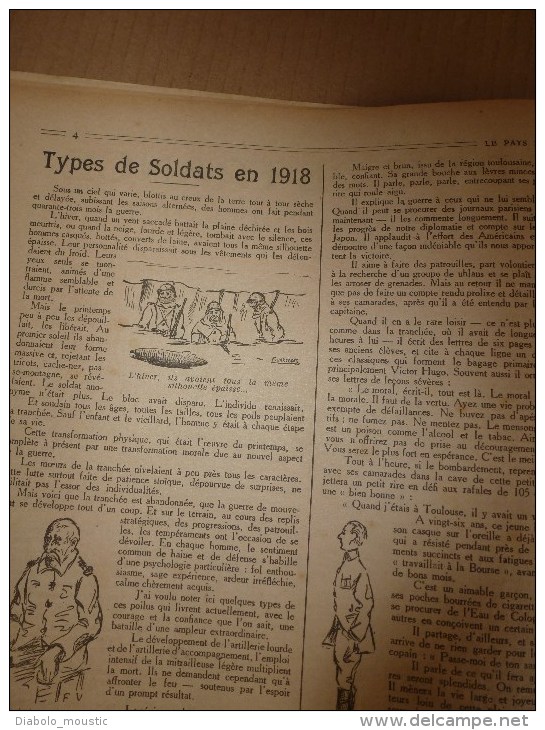 1918 LPDF:Soldat-Type;Malvy;BLIGNY;Tchéco-Slovaques à Vladivostok;Or Céleste; Eleveur D'ours à Cérac;Eau-poison,Montpen - French