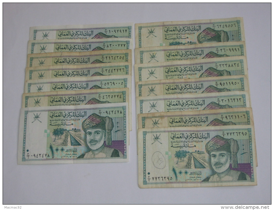 100 One Hundred Baisa -1995 - Central Bank Of Oman  **** EN ACHAT IMMEDIAT **** Lot De 14 Billets - Oman