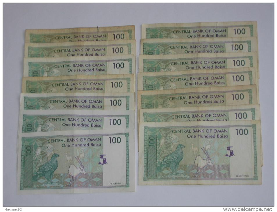 100 One Hundred Baisa -1995 - Central Bank Of Oman  **** EN ACHAT IMMEDIAT **** Lot De 14 Billets - Oman