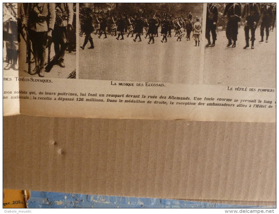 1918 LPDF:Les FOLIES;Malvy;Tanks;Cantigny;Défilé soldats amis(Grec,Serb,Belg,UK,Tchéc,US..etc);France's Day;ECHOS divers