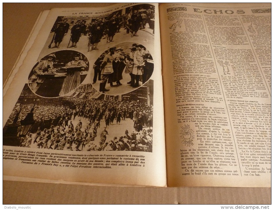 1918 LPDF:Les FOLIES;Malvy;Tanks;Cantigny;Défilé soldats amis(Grec,Serb,Belg,UK,Tchéc,US..etc);France's Day;ECHOS divers