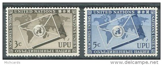 133 NATIONS UNIES 1953 - UPU Symbole (Yvert NY 17/18) Neuf ** (MNH) Sans Trace De Charniere - Ongebruikt