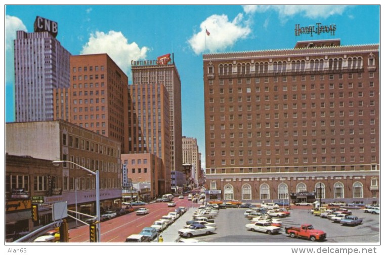 Fort Worth Texas, Downtown Hotel Texas, Auto, C1960s Vintage Postcard - Fort Worth