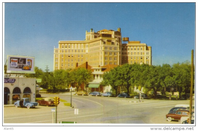 Fort Worth Texas, Harris Hospital, Auto, Street Scene, C1950s Vintage Postcard - Fort Worth