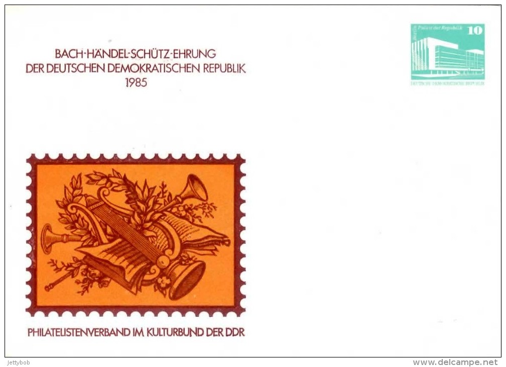 DDR 1985 Philatelists´ Association Card With Imprint Of 10pf Palace Of The Republic, Berlin Unused - Cartes Postales - Neuves