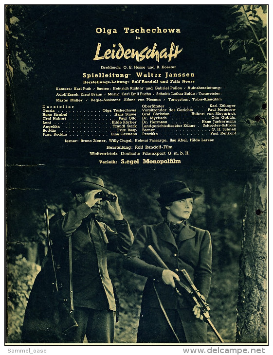 "Illustrierter Film-Kurier" "Leidenschaft" Mit Olga Tschechowa , Hans Stüwe -  Filmprogramm Nr. 3082 Von 1940 - Other & Unclassified