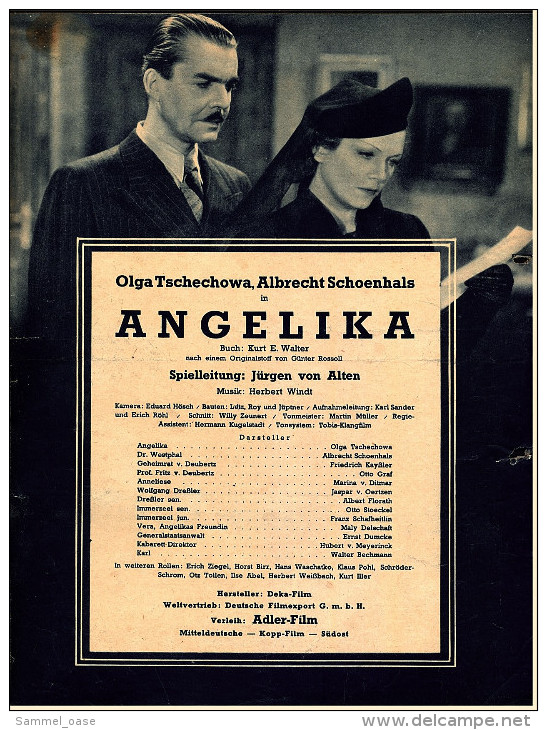 "Illustrierter Film-Kurier" "Angelika" Mit Olga Tschechowa , Albrecht Schoenhals  -  Filmprogramm Nr. 3069 Von 1940 - Other & Unclassified