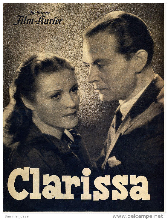 "Illustrierter Film-Kurier"  "Clarissa" Mit Sybille Schmitz , Gustav Fröhlich  -  Filmprogramm Nr. 3215 Von 1941 - Zeitschriften