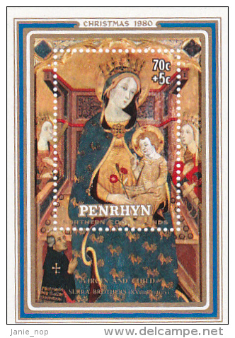 Penrhyn 1980 Christmas,The Virgin  And Child, Charity Souvenir Sheet MNH - Penrhyn