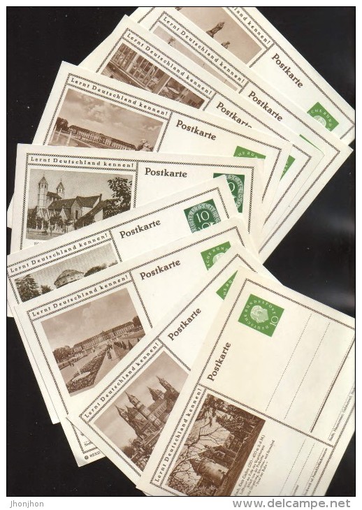 Germany/Federal Republic -lot / 9 Pieces Postal Stationery Postcards Unused - 4/scans - Cartes Postales Illustrées - Neuves