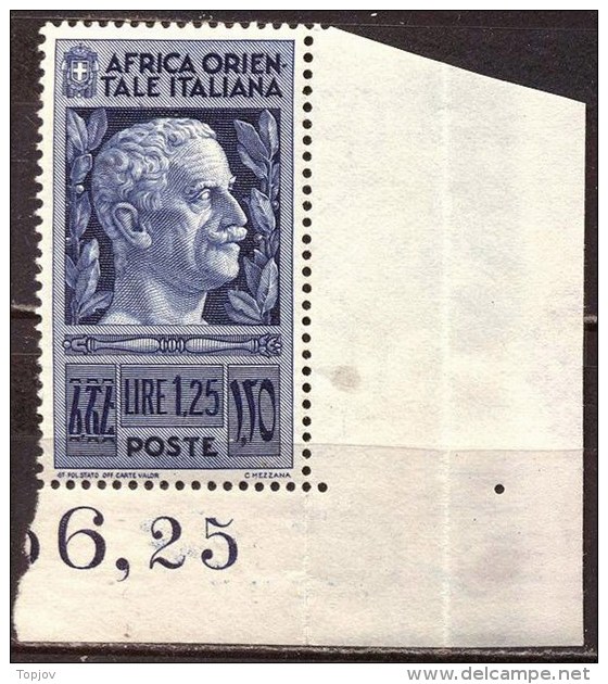 ITALIA - AFRICA  ORIENTALE -  Re EMAN. III  - **MNH - 1938 - Africa Oriental Italiana