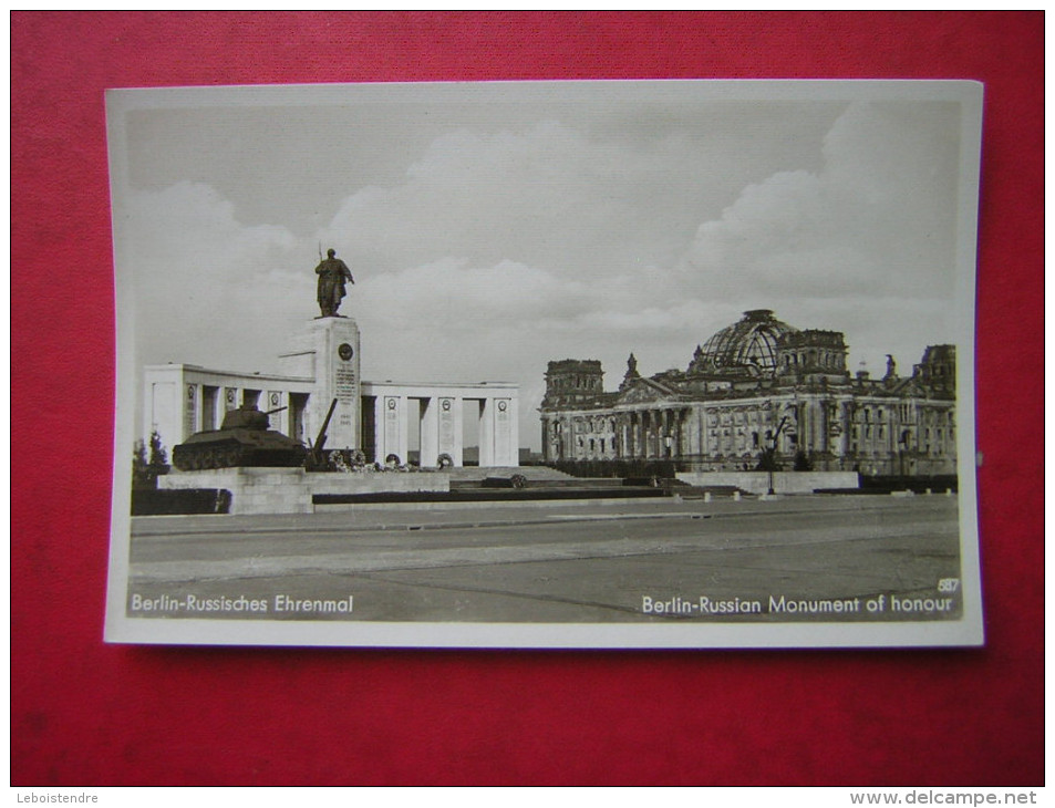 CPSM PHOTO GLACEE  BERLIN RUSSISCHES EHRENMAL  BERLIN RUSSIAN MONUMENT OF HONOUR   VOYAGEE - Tiergarten