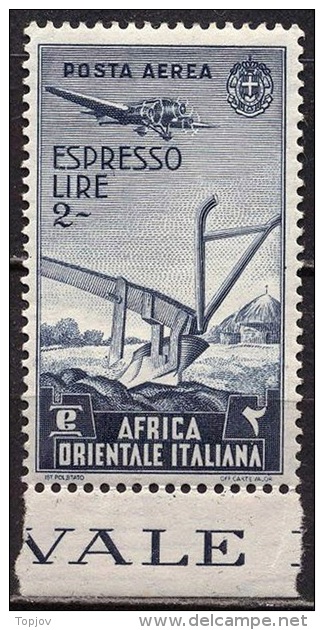 ITALIA - AFRICA  ORIENTALE -  AGRICULT. PLUG - PLOW - PLOUGH  - **MNH - 1938 - RARE - Landwirtschaft