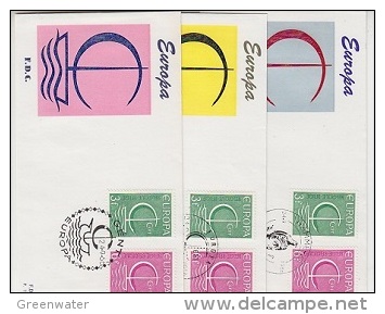 Europa Cept 1966 Belgium 3x2v 3 FDC (F1930) - 1966