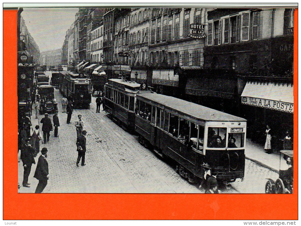 Tramways électriques Le Long De La Gare Du Nord - Paris - Motrice G, Remorque A -Editions AMTUIR   Photos RATP (repro) - Tramways