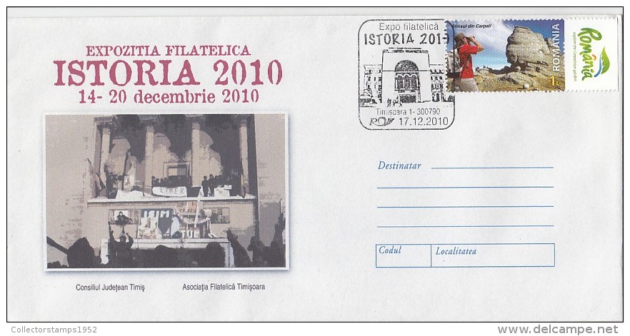 157FM- TIMISOARA- 1989 REVOLUTION, SPECIAL COVER, 2010, ROMANIA - Lettres & Documents