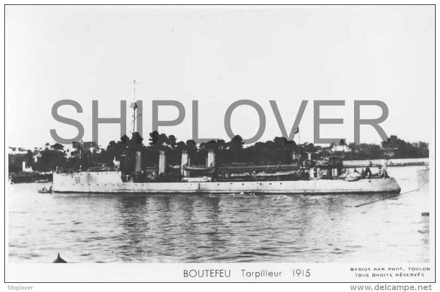 Torpilleur BOUTEFEU (Marine Nationale) - Carte Photo éd. Marius Bar - Photo/bateau/schiff - Krieg