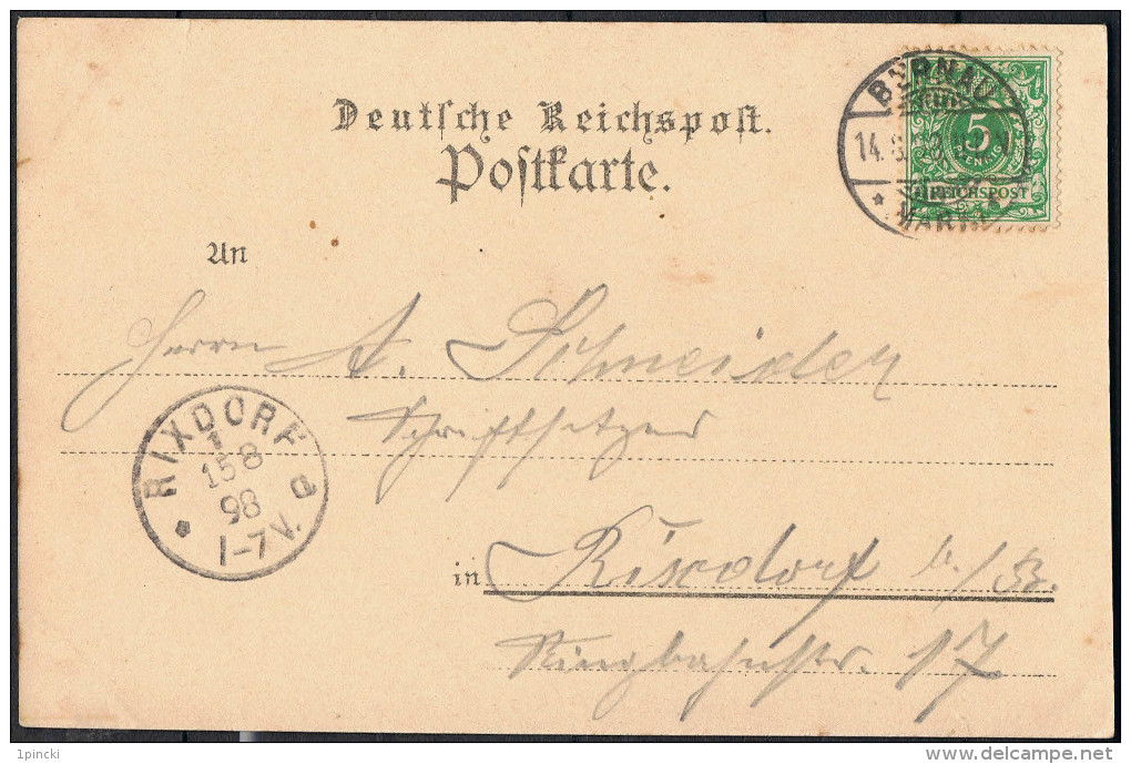 Berlin | 2-Farbige AK | "Gruss Aus Bernau" | Jahr: 1897 | Gebraucht - Other & Unclassified