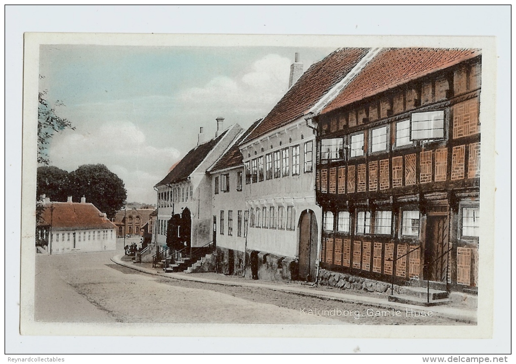 Vintage Denmark Kalundborg, Gamle Huse Street Scene Pc Unused - Denmark