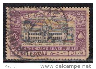 4p Unani Hospital,  Hyderabad Used 1937,  Silver Jubilee, Health, Medicine,  Monument., British India State - Hyderabad