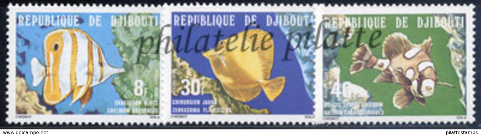 -Djibouti 488/90**Poissons - Dschibuti (1977-...)