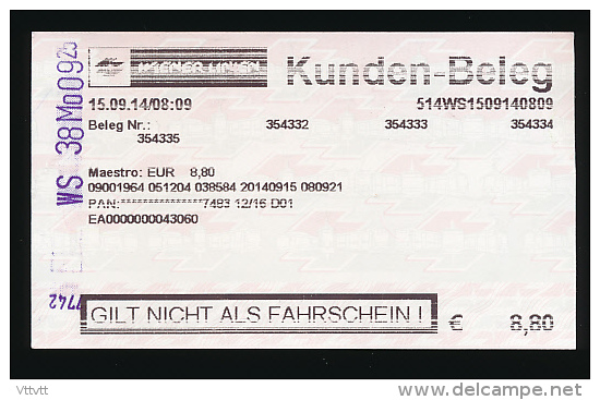 Ticket De Transport : VIENNE, Autriche, U-BAHN (Reseau Métropolitain) 5 Lignes, Metro, Wiener Linien - Europa