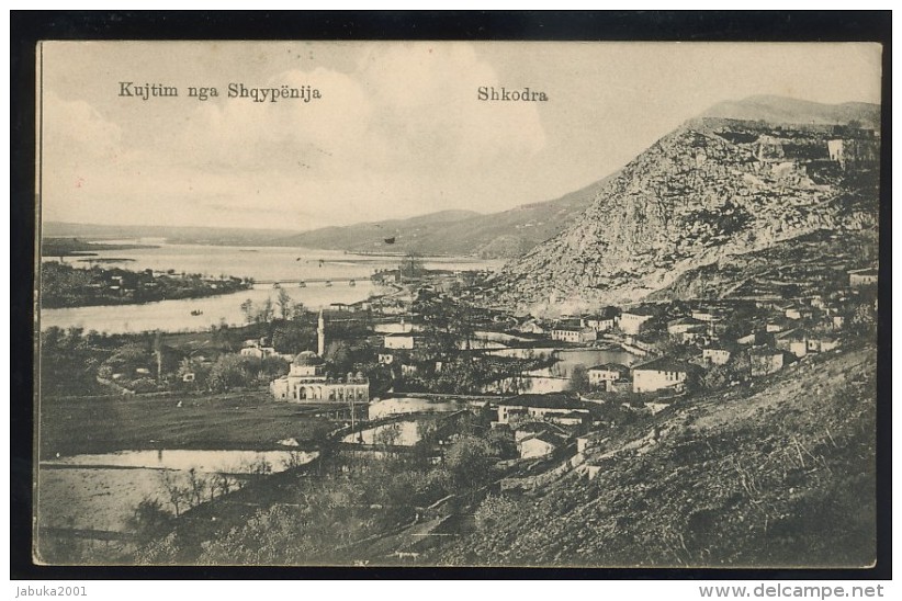 ALBANIA ALBANIEN SHKODRA OLD POSTCARD #161 MILITARY K.U.K. CENSOR ULCINJ & BAR - Albanien