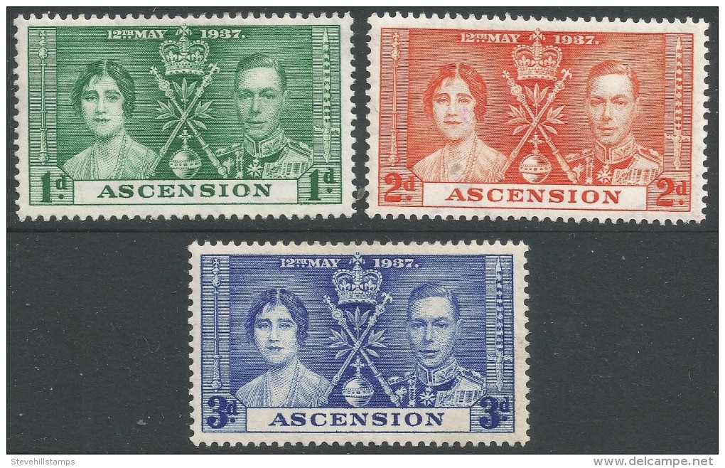 Ascension. 1937 KGVI Coronation. MH Complete Set. SG 35-7 - Ascensión