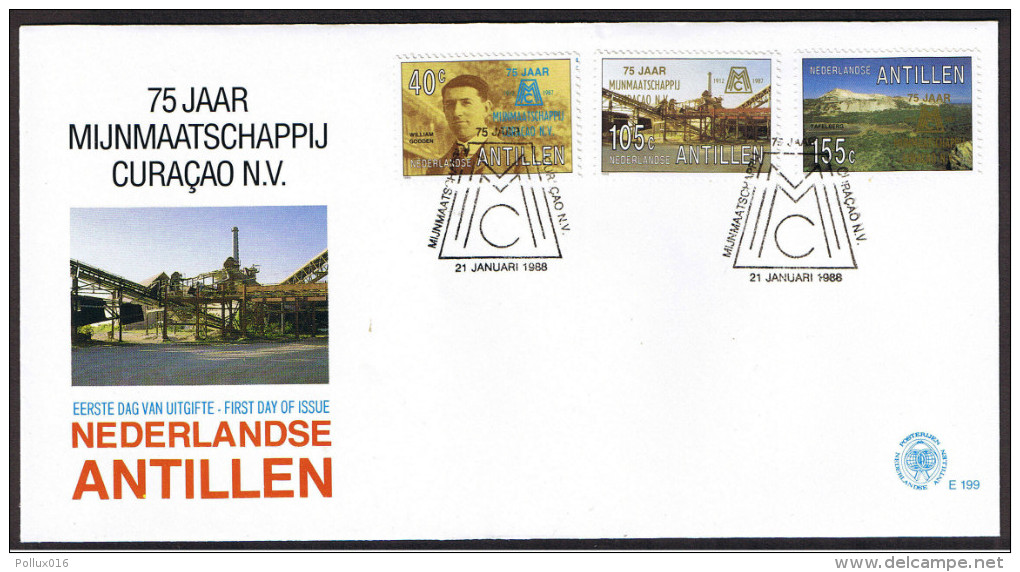 Antillen / Antilles 1988 FDC 199 Mining Phosphate - Curacao, Netherlands Antilles, Aruba