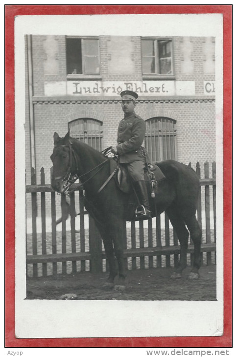 Belgique - WERWIK - WERWICK - Carte Photo - Soldat Allemand à Cheval - Guerre 14/18 - Wervik