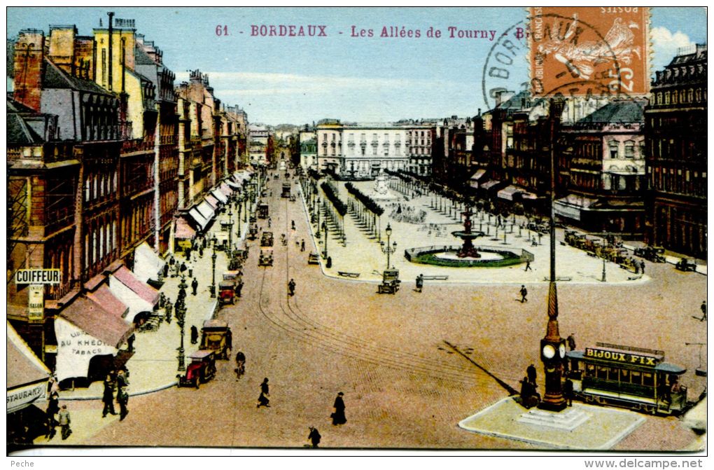 N°39291 -cpa Bordeaux -les Allées De Touny -tramway- - Strassenbahnen