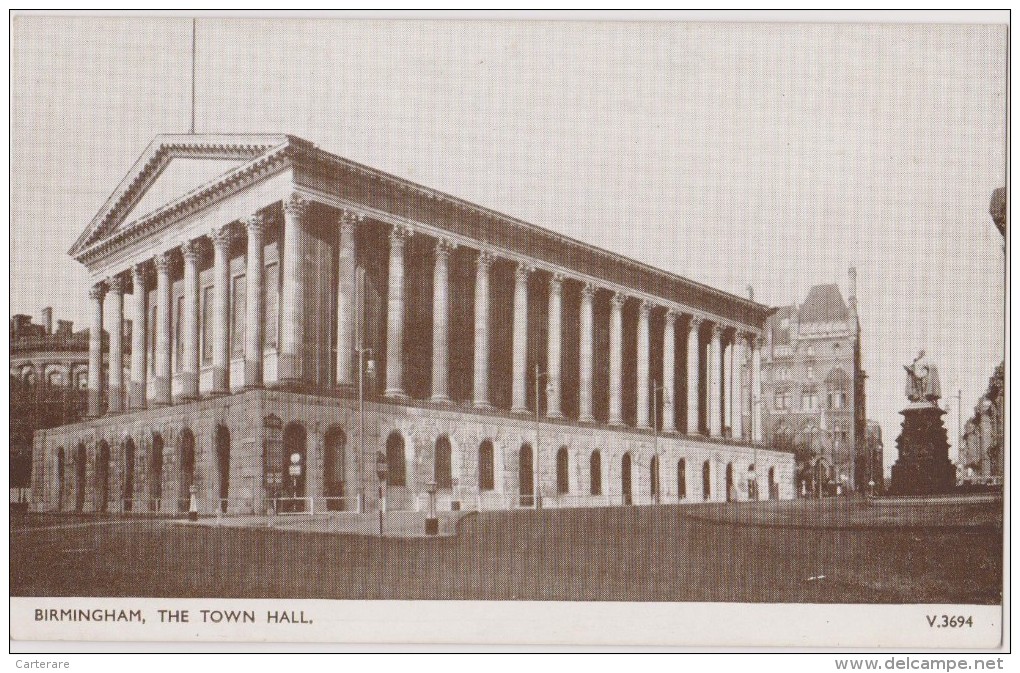 ROYAUME UNI,ANGLETERRE,england,WA RWICKSHIRE,BIRMINGHAM EN 1930,TOWN HALL - Birmingham