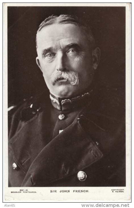 Sir John French 1st Earl Of Ypres, WWI Field Marshall, C1910s Vintage Real Photo Postcard - Guerra 1914-18