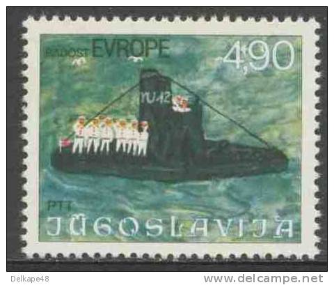 Jugoslavija Yugoslavia 1976 Mi 1664 YT 1553 ** "Navy Day" (submarine) / Tag Der Marine, Drawing By Nikola Mitar - U-Boote