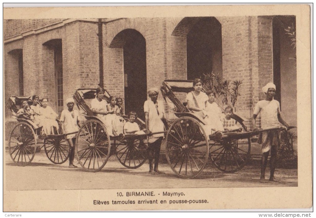 Asia,asie,BIRMANIE,UNION MYANMAR,MAYMYO,élèves Tamoules,pousse Pousse,édition  Soeurs De St Joseph De L´apparition,rare - Myanmar (Birma)