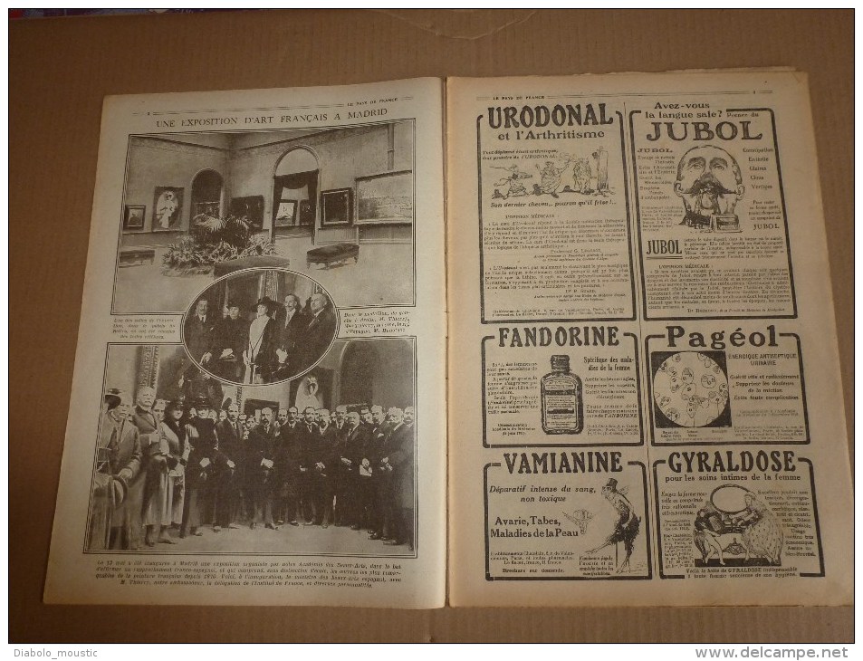 1918 LPDF: Art Français à Madrid;Canon British;Gerbéviller;Chasseurs Alpins;Aviateurs Victimes Et FONCK; Alcool D'algue - Französisch