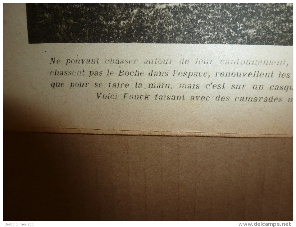 1918 LPDF: Art français à Madrid;Canon british;Gerbéviller;Chasseurs alpins;Aviateurs victimes et FONCK; Alcool d'algue