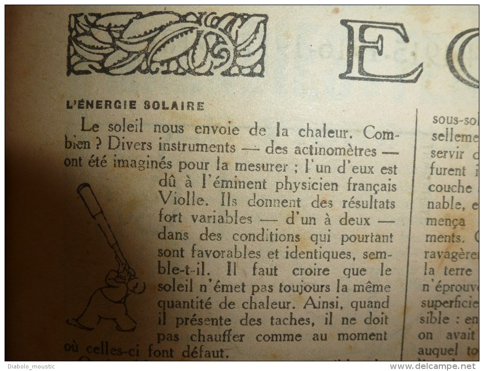 1918 LPDF: Art français à Madrid;Canon british;Gerbéviller;Chasseurs alpins;Aviateurs victimes et FONCK; Alcool d'algue