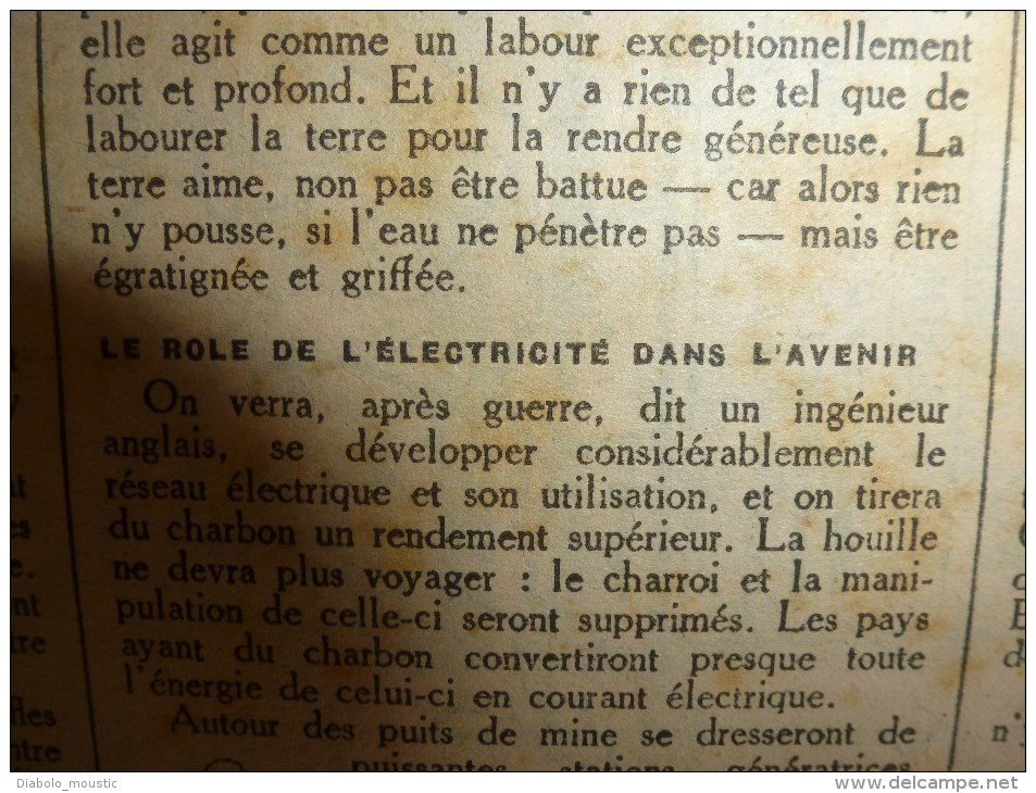 1918 LPDF: Art français à Madrid;Canon british;Gerbéviller;Chasseurs alpins;Aviateurs victimes et FONCK; Alcool d'algue