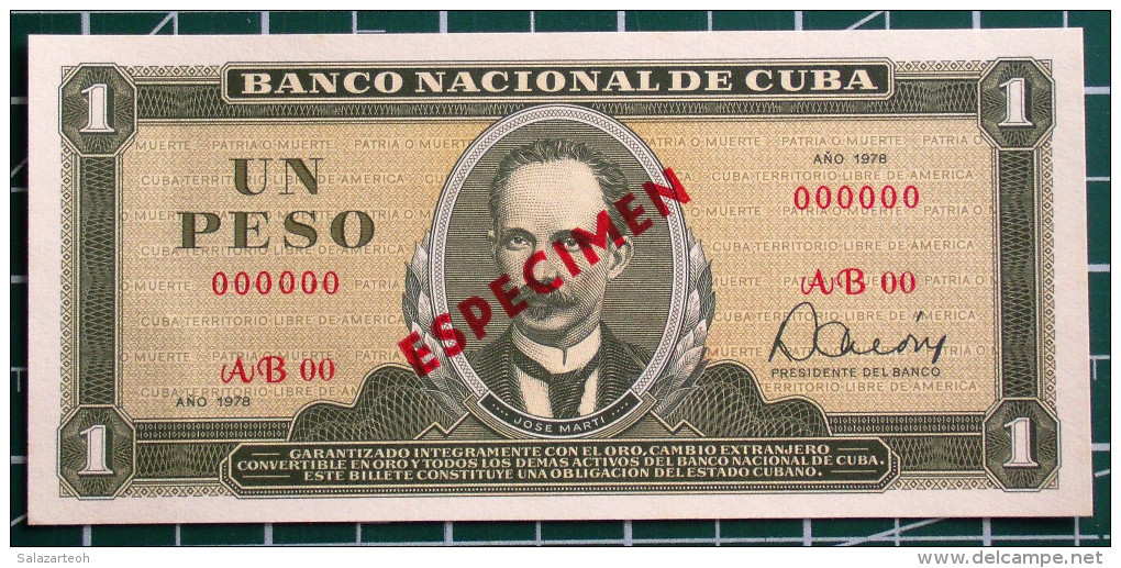 Exelente 1978, Un Peso SPECIMEN, UNC. Primros Años De Revolución. - Cuba