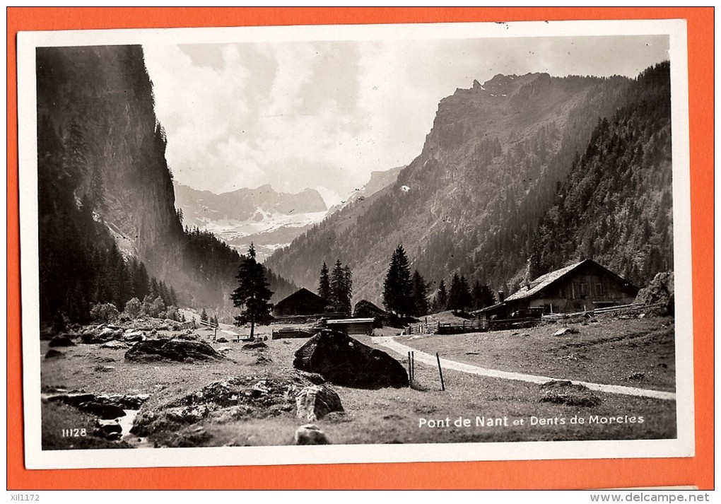 AFY-18 Pont De Nant Et DEnts De Morcles, Chalets D'alpage. Cachet Les Plans Sur Bex 1932, Tampon Refuge - Bex