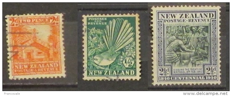 Nuova Zelanda 1935 Bird Revenue 1940 Signing The Treaty - Used Stamps