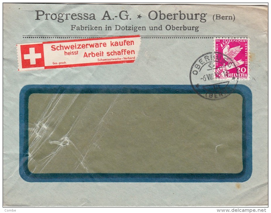 1932 LETTRE SUISE, PROGRESSA  OBERBURG Pour La   FRANCE /2590 - Briefe U. Dokumente