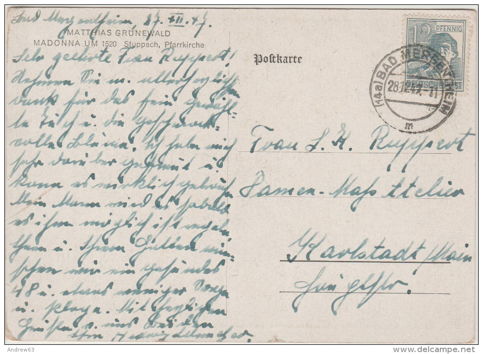 CARTOLINA - GERMANIA - GERMANY - Deutschland - ALLEMAGNE - Allied Occupation - 1947 - Postkarte - 12 Pfennig - Matthi... - Other & Unclassified